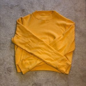 hollister slightly cropped yellow crewneck